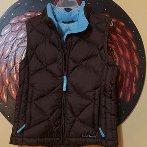 L.L. Bean Puffer Vest kids sz.6X/7. Brown/blue